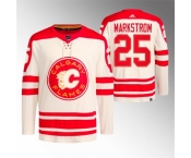 Men Calgary Flames #25 Jacob Markstrom 2023 Cream Heritage Classic Primegreen Stitched Jersey