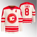 Men Calgary Flames #8 Chris Tanev 2023 Cream Heritage Classic Primegreen Stitched Jersey