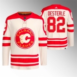 Men Calgary Flames #82 Jordan Oesterle 2023 Cream Heritage Classic Primegreen Stitched Jersey