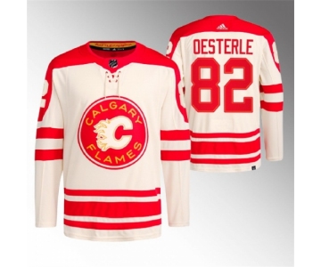 Men Calgary Flames #82 Jordan Oesterle 2023 Cream Heritage Classic Primegreen Stitched Jersey