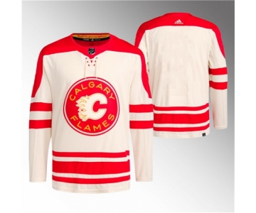 Men Calgary Flames Blank 2023 Cream Classic Primegreen Stitched Jersey