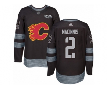 Men's Adidas Calgary Flames #2 Al MacInnis Authentic Black 1917-2017 100th Anniversary NHL Jersey