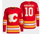 Men's Calgary Flames #10 Jonathan Huberdeau Red Stitched Jersey