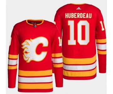 Men's Calgary Flames #10 Jonathan Huberdeau Red Stitched Jersey