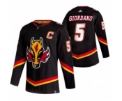 Men's Calgary Flames #5 Mark Giordano Black 2020-21 Reverse Retro Alternate Hockey Jersey