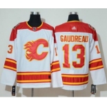 Men's Flames #13 Johnny Gaudreau White Authentic 2019 Heritage Classic Stitched Hockey Jersey