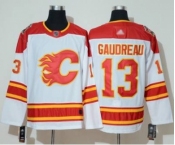 Men's Flames #13 Johnny Gaudreau White Authentic 2019 Heritage Classic Stitched Hockey Jersey