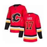 Men's Flames #17 Milan Lucic Red Home Authentic Drift Fashion Stitched Hockey Jersey