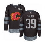 Men's Flames #39 Cam Talbot Black 1917-2017 100th Anniversary Stitched Hockey Jersey