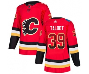 Men's Flames #39 Cam Talbot Red Home Authentic Drift Fashion Stitched Hockey Jersey