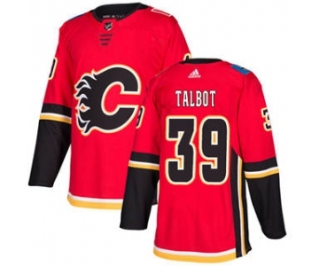 Men's Flames #39 Cam Talbot Red Home Authentic Stitched Hockey Jersey