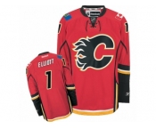 Men's Reebok Calgary Flames #1 Brian Elliott Authentic Red Home NHL Jersey