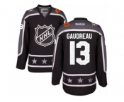 Men's Reebok Calgary Flames #13 Johnny Gaudreau Authentic Black Pacific Division 2017 All-Star NHL Jersey