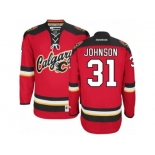 Men's Reebok Calgary Flames #31 Chad Johnson Authentic Red New Third NHL Jersey