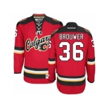 Men's Reebok Calgary Flames #36 Troy Brouwer Authentic Red New Third NHL Jersey