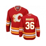 Men's Reebok Calgary Flames #36 Troy Brouwer Authentic Red Third NHL Jersey