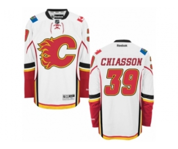 Men's Reebok Calgary Flames #39 Alex Chiasson Authentic White Away NHL Jersey