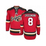 Men's Reebok Calgary Flames #8 Nicklas Grossmann Authentic Red New Third NHL Jersey