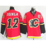 nhl calgary flames #12 iginla red