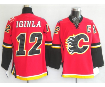 nhl calgary flames #12 iginla red