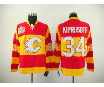 nhl calgary flames #34 kiprusoff red(winter classic)