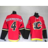 nhl calgary flames #4 bouwmeester red