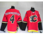 nhl calgary flames #4 bouwmeester red