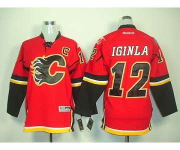 nhl jerseys calgary flames #12 iginla red[2011 new]