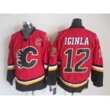 nhl jerseys calgary flames #12 jarome iginla red red [throwback]