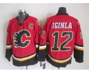 nhl jerseys calgary flames #12 jarome iginla red red [throwback]