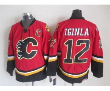 nhl jerseys calgary flames #12 jarome iginla red red [throwback]