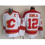 nhl jerseys calgary flames #12 jarome iginla white [throwback ccm]