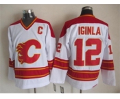 nhl jerseys calgary flames #12 jarome iginla white [throwback ccm]