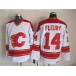 nhl jerseys calgary flames #14 theoren fleury white [throwback ccm]