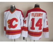 nhl jerseys calgary flames #14 theoren fleury white [throwback ccm]