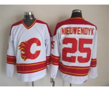 nhl jerseys calgary flames #25 joe nieuwendyk white [throwback ccm]