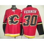 nhl jerseys calgary flames #30 vernon red