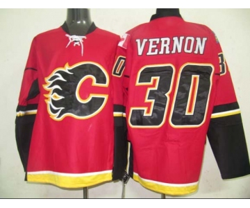 nhl jerseys calgary flames #30 vernon red