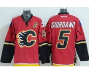 nhl jerseys calgary flames #5 giordano red[patch C]