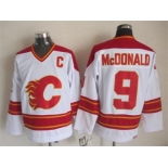 nhl jerseys calgary flames #9 lanny mcdonald white [throwback ccm]