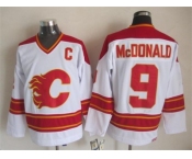 nhl jerseys calgary flames #9 lanny mcdonald white [throwback ccm]