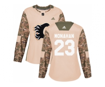 Women Adidas Calgary Flames #23 Sean Monahan Camo Authentic 2017 Veterans Day Stitched NHL Jersey