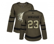 Women Adidas Calgary Flames #23 Sean Monahan Green Salute to Service Stitched NHL Jersey