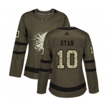 Women Calgary Flames #10 Derek Ryan Authentic Green Salute to Service Hockey Jersey