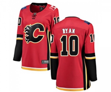 Women Calgary Flames #10 Derek Ryan Authentic Red Home Fanatics Branded Breakaway Hockey Jersey