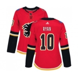 Women Calgary Flames #10 Derek Ryan Authentic Red Home Hockey Jersey