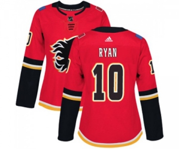 Women Calgary Flames #10 Derek Ryan Authentic Red Home Hockey Jersey