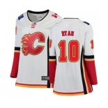 Women Calgary Flames #10 Derek Ryan Authentic White Away Fanatics Branded Breakaway Hockey Jersey