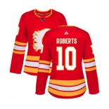 Women Calgary Flames #10 Gary Roberts Authentic Red Alternate Hockey Jersey