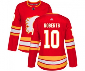 Women Calgary Flames #10 Gary Roberts Authentic Red Alternate Hockey Jersey